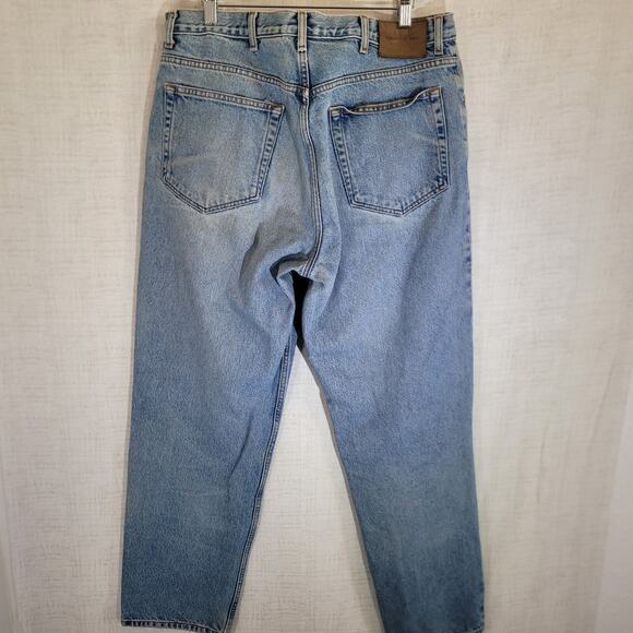 Calvin Klein Easy Fit Jeans Mens 36x32 Act 35x32 Double Stone Wash Denim Pants - Picture 5 of 9